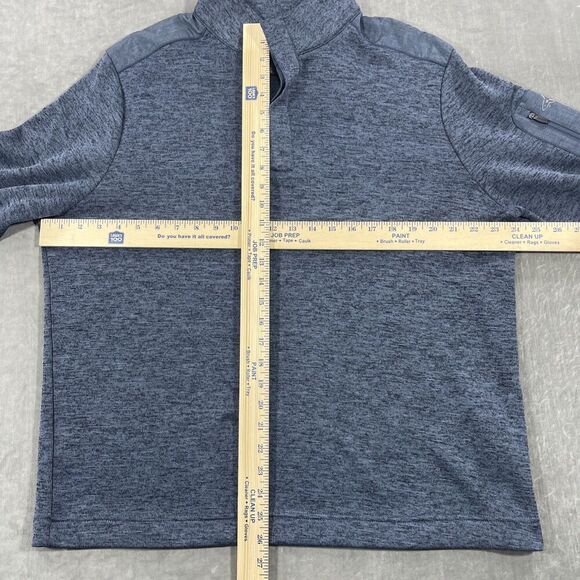Greg Norman Mens Large Heather Blue Quarter 1/4 Snap Golf Pullover Sweater - Picture 5 of 7